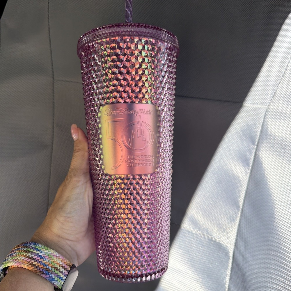 Starbucks Pink Disney World 50th Anniversary Studded Cup - Venti - NEW WITH TAG